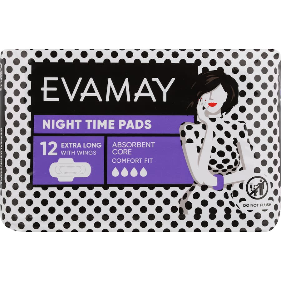 Evamay Night Time Pads With Wings - 12pack