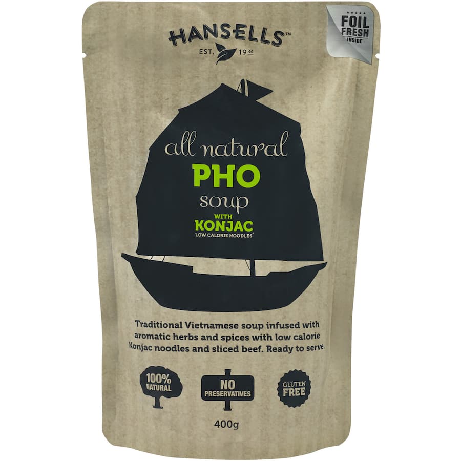 Hansells All Natural Soup Pho With Konjac Pouch 400g