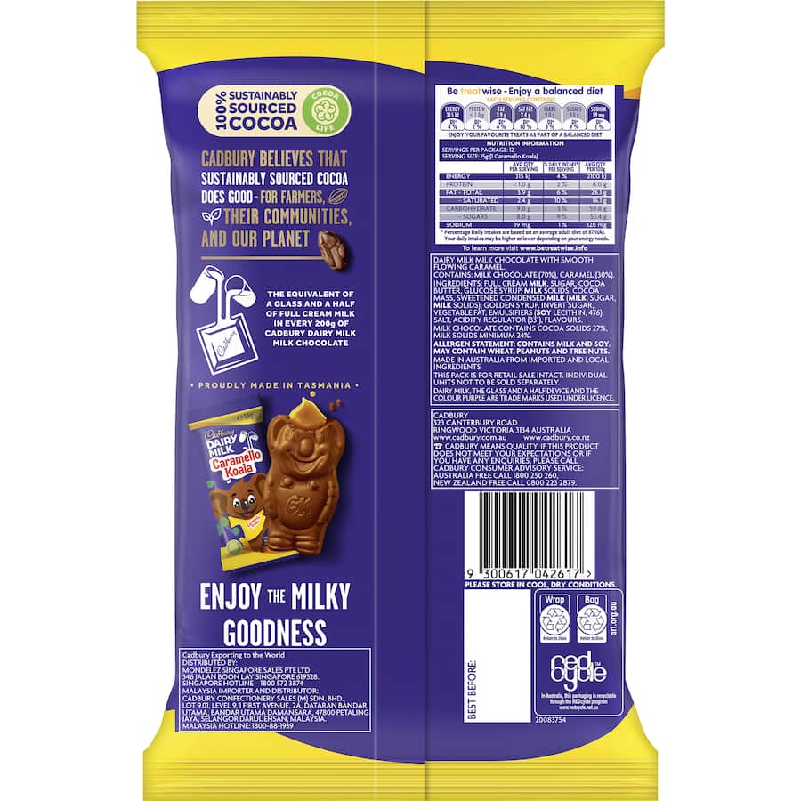 Cadbury Dairy Milk Chocolate Share Pack Caramello Koala