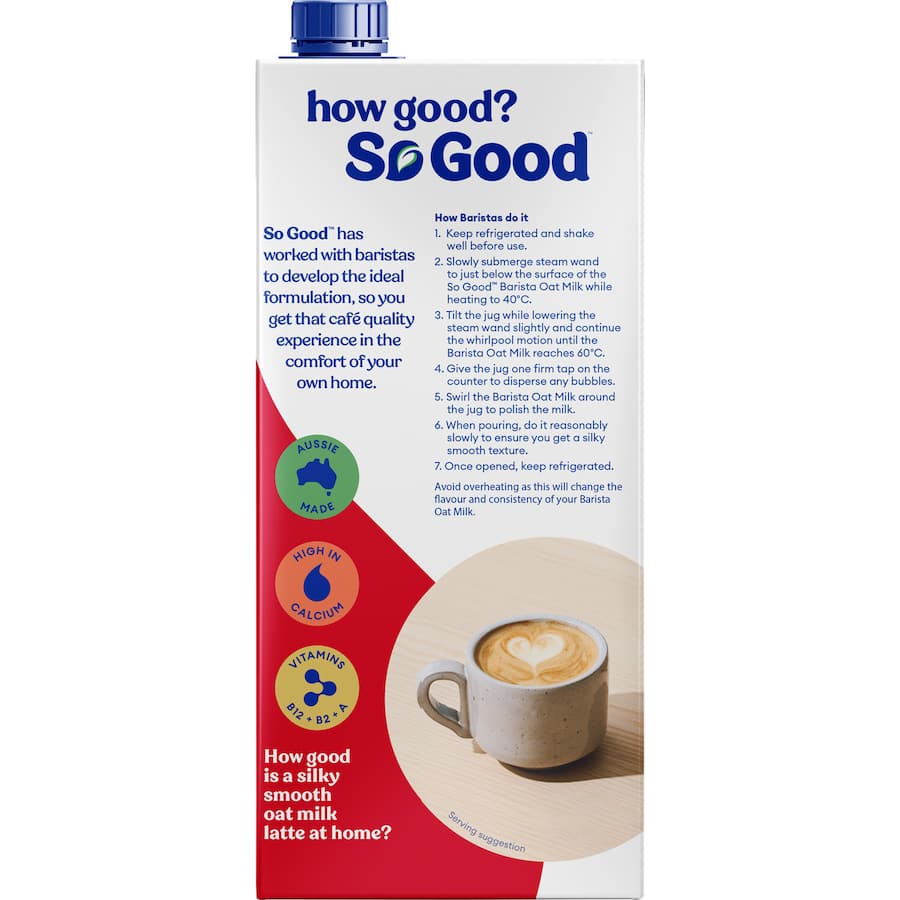 So Good Oat Milk Barista Edition Uht Carton 1L