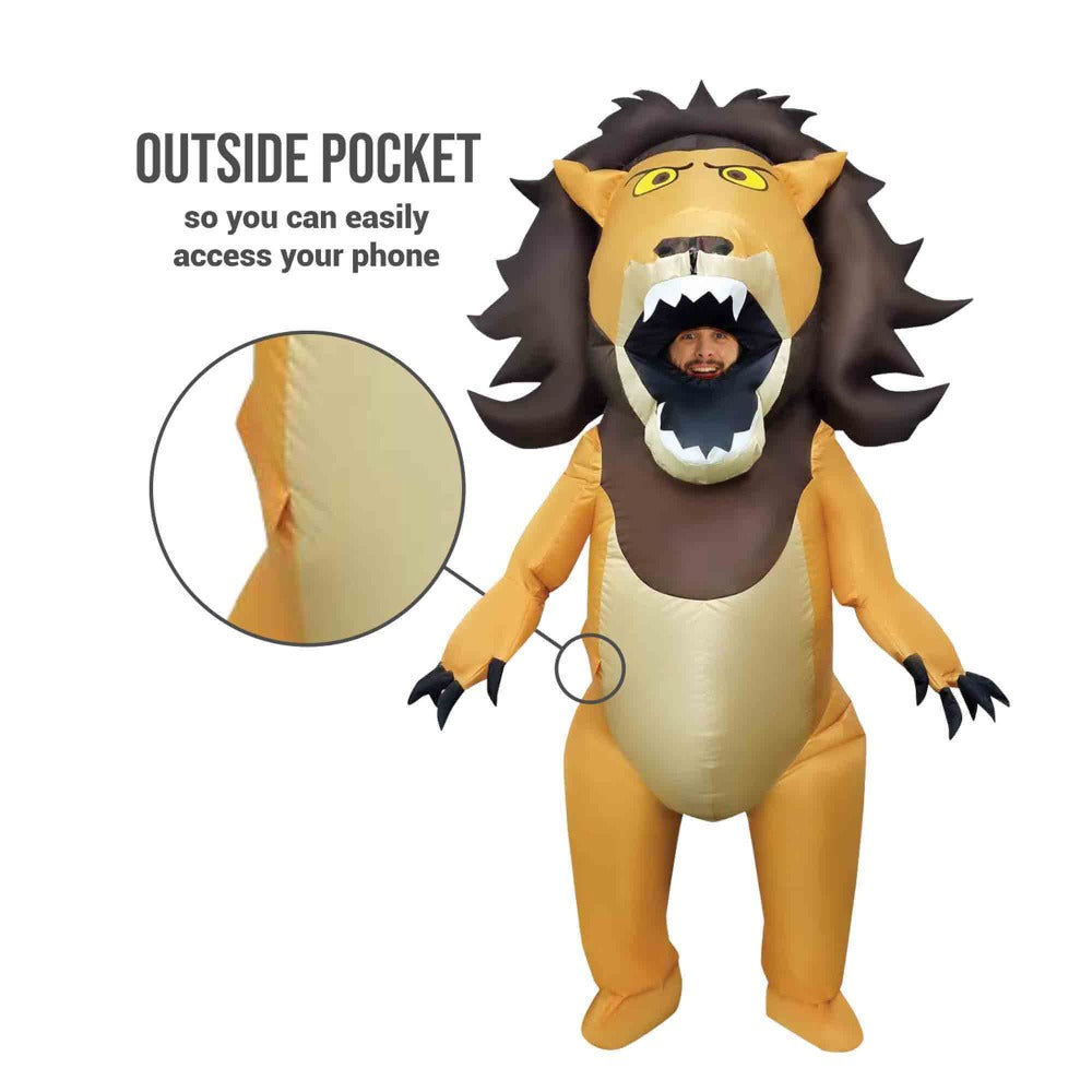 Costume Big Mouth Inflatable Lion Adult Standard Size