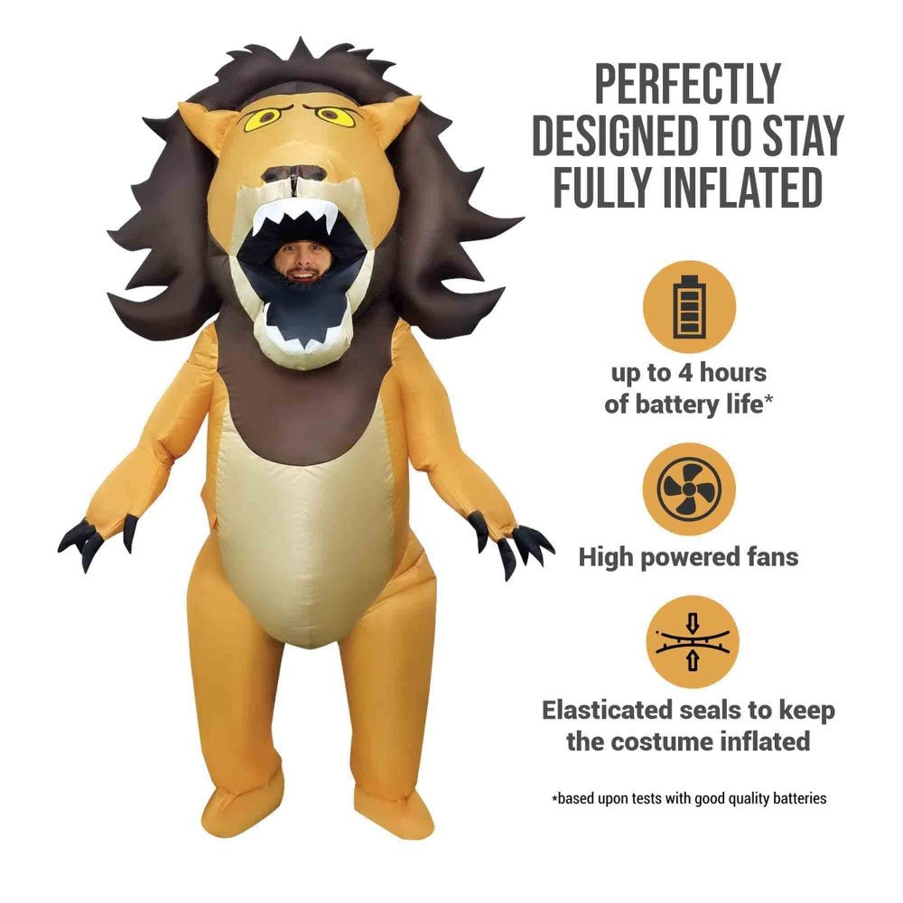 Costume Big Mouth Inflatable Lion Adult Standard Size