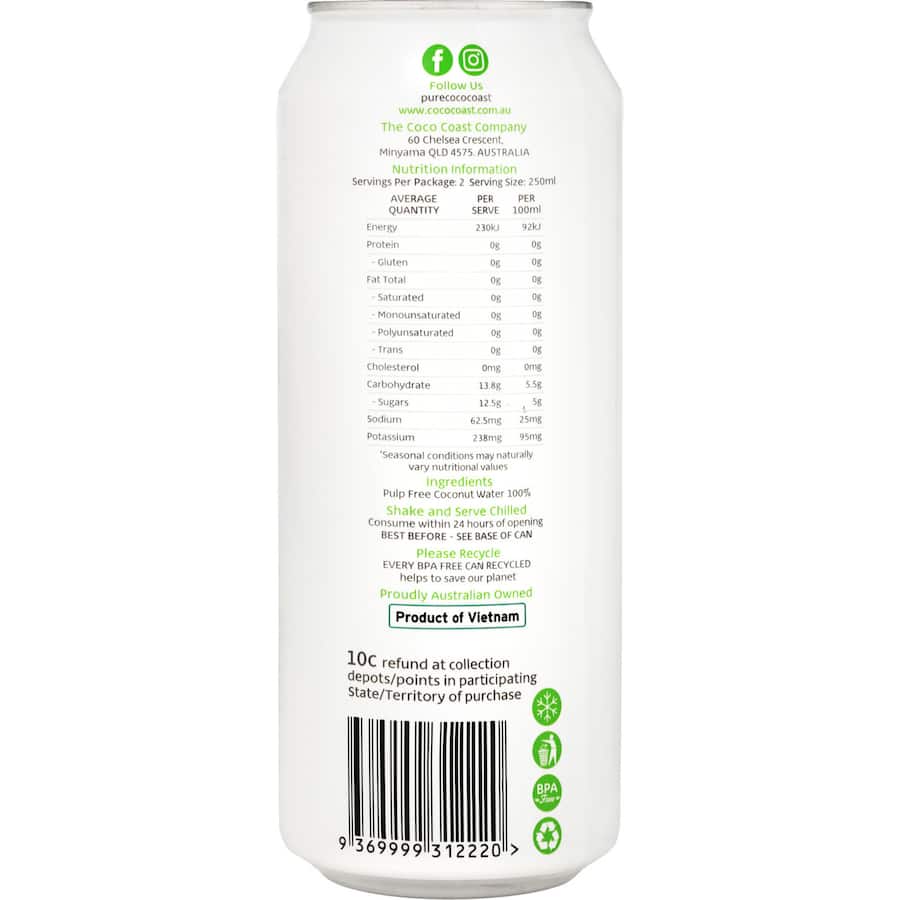 Cococoast Coconut Water Natural 500mL