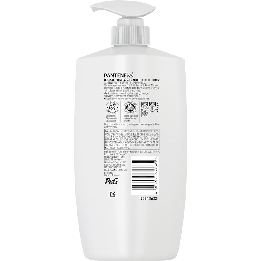 Pantene Pro-v Ultimate 10 Repair & Protect Conditioner For Damaged Hair 900mL