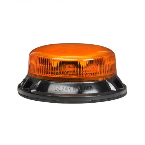 9-33V LOW PROFILE EUROTECH II LED STROBE/ROTATOR AMBER FLANGE - NARVA