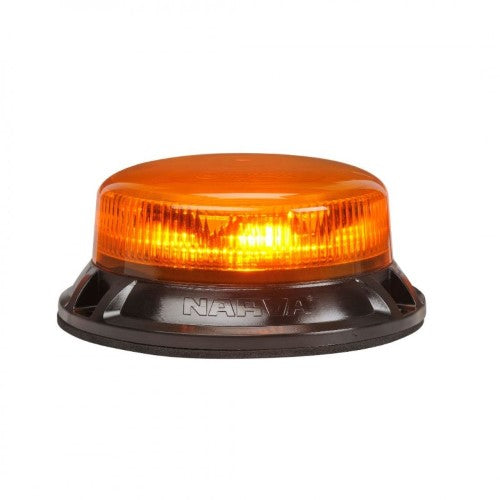 9-33V LOW PROFILE EUROTECH II LED STROBE/ROTATOR AMBER FLANGE - NARVA