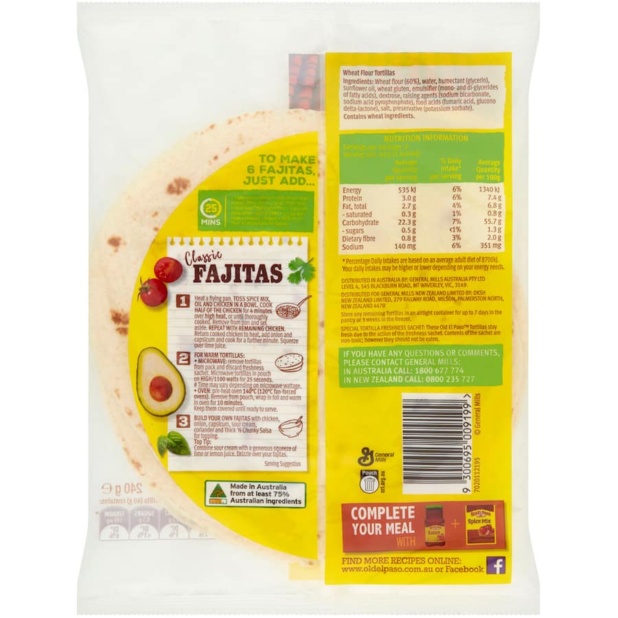 Old El Paso Tortillas Regular 6pack