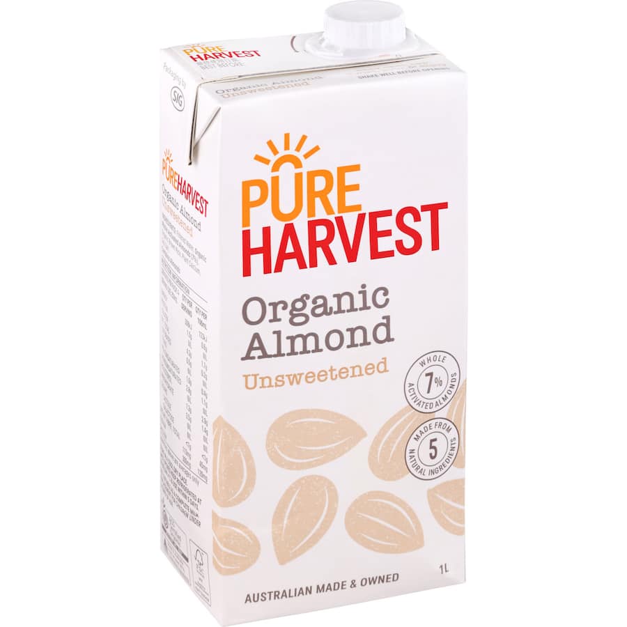 Pureharvest Almond Milk Unsweetened Carton 1L