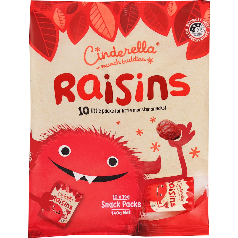 Cinderella Raisins 140g 14g packs 10pack