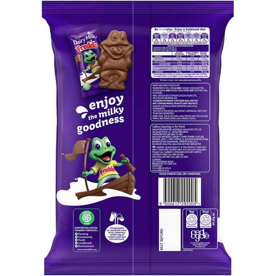 Cadbury Freddo Chocolate Sharepack Dairy Milk 144g bag 12pack