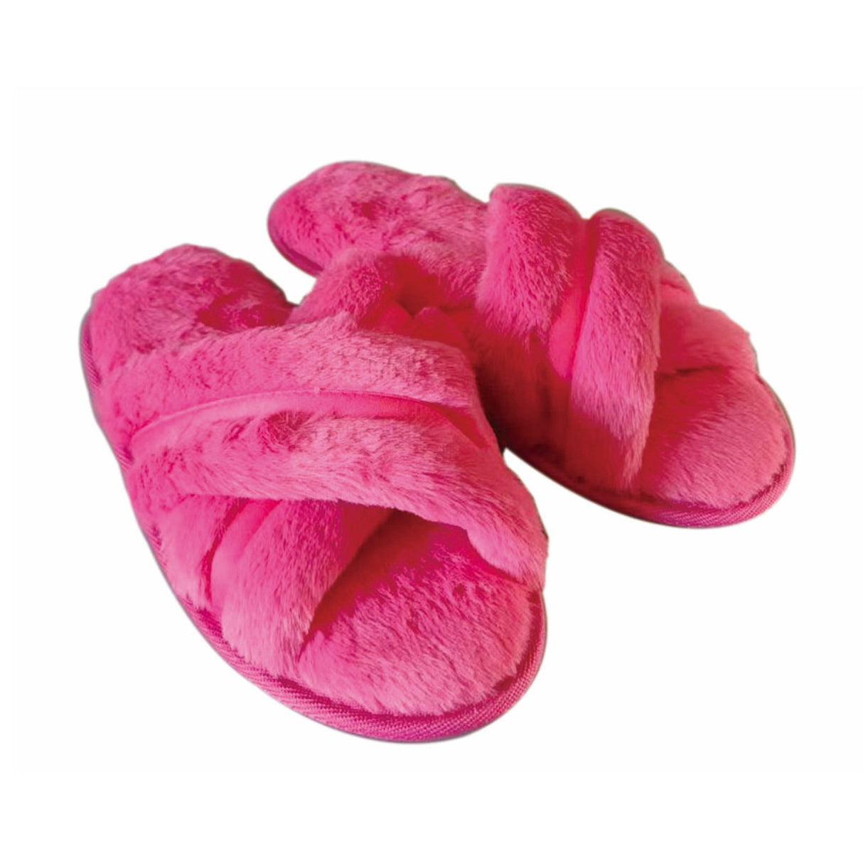 Womens Slippers Hot Pink Cross Over Small (Size 5- 6)