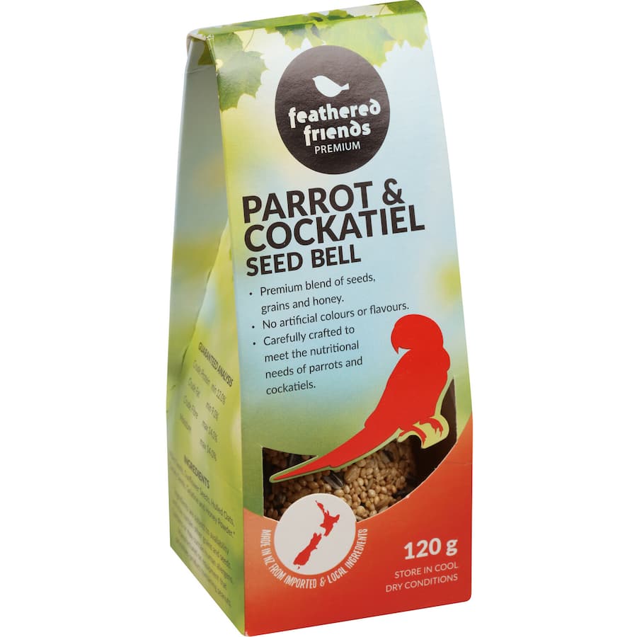 Feathered Friends Pet Treats Parrot & Cockatiel Seed Bell Pouch 120g