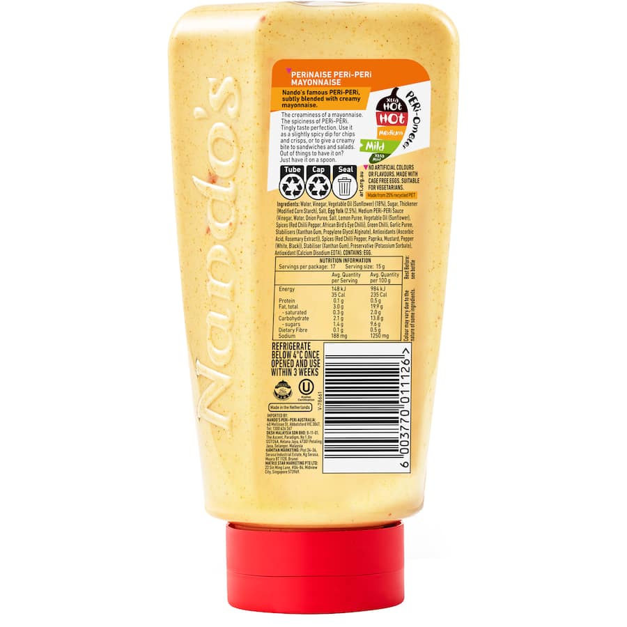 Nandos Perinaise Mild Peri-peri Mayonnaise Squeeze bottle 465g
