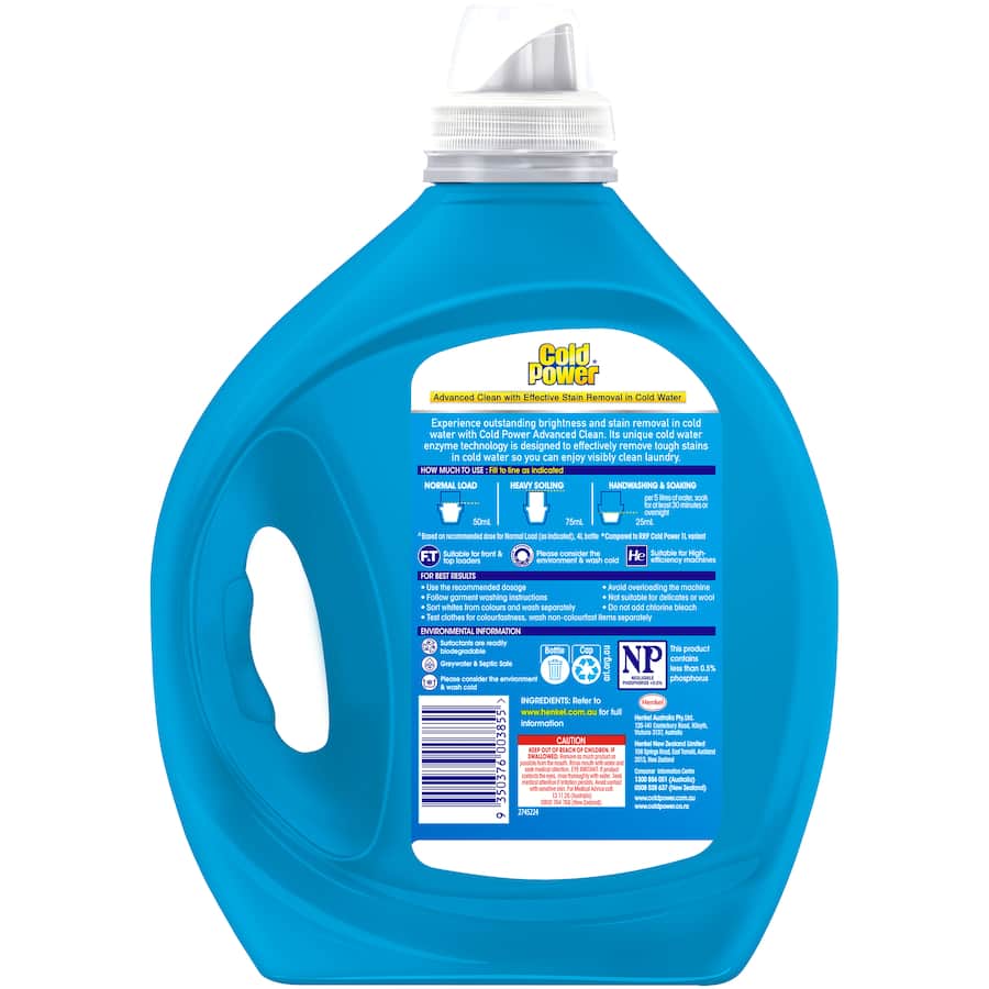 Cold Power Advanced Clean Laundry Detergent Liquid - 4L