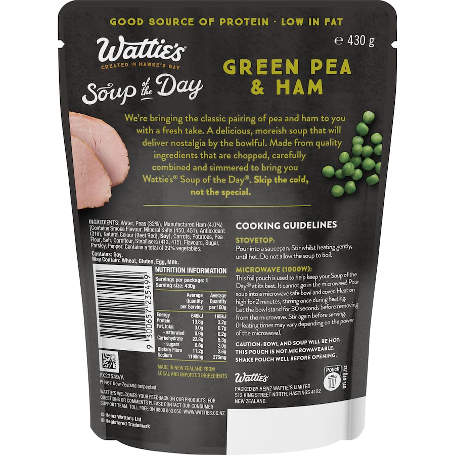 Wattie's Soup Of The Day Soup Green Pea & Ham 430g