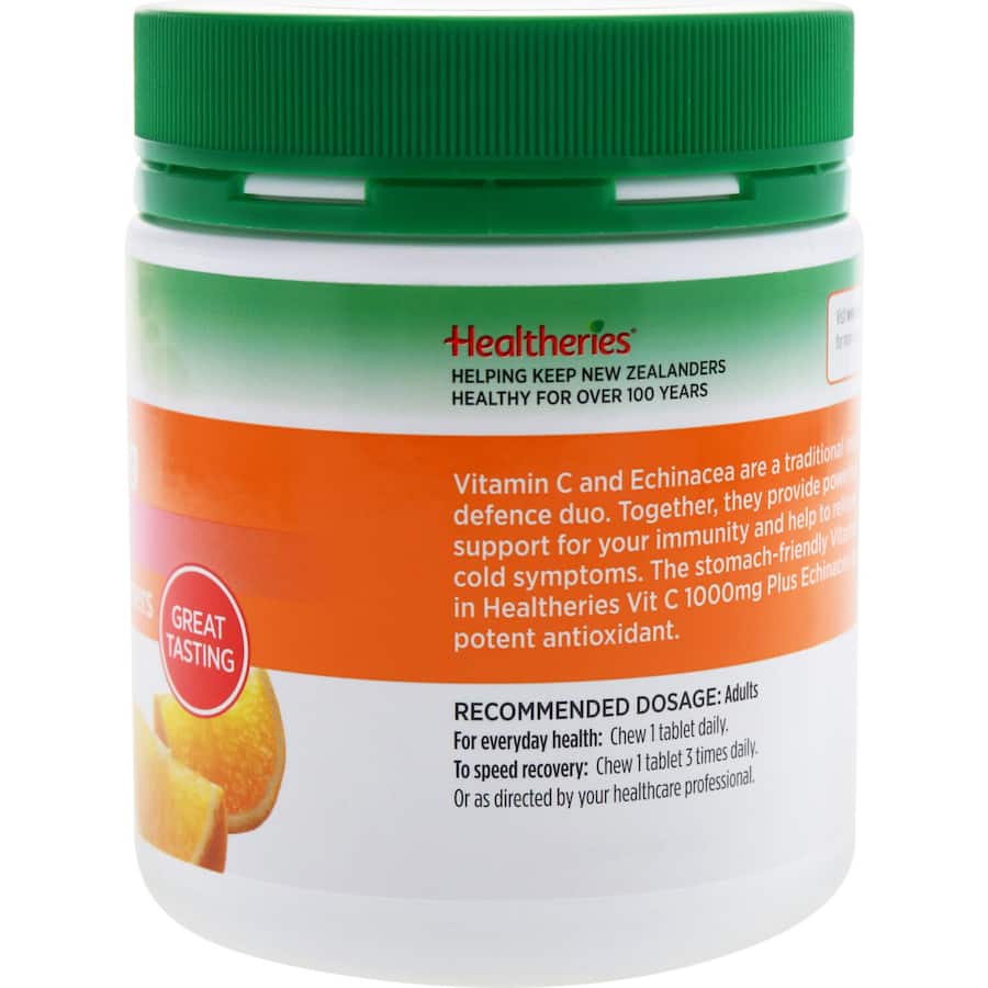 Healtheries Vitamin C With Echinacea 1000mg Chewable tablets 80pack