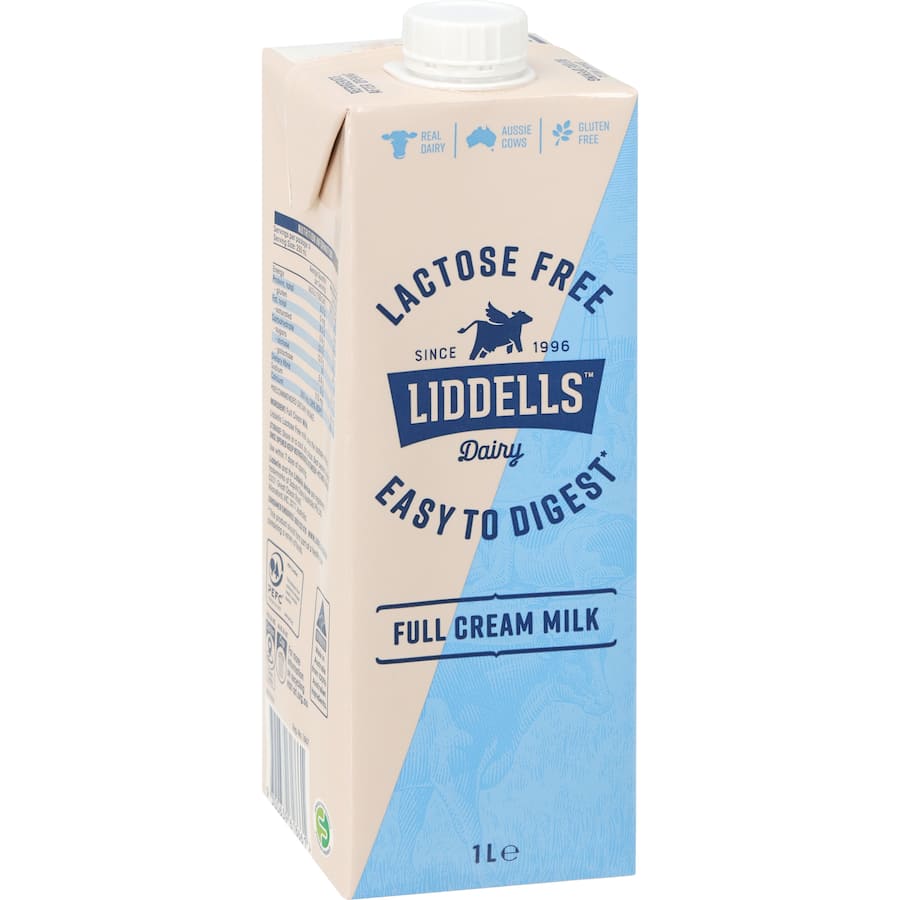 Liddells Milk Lactose Free Full Cream 1L