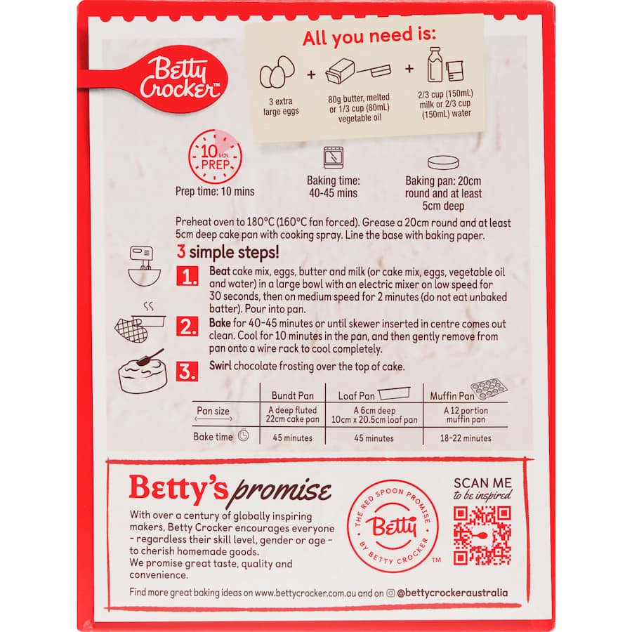 Betty Crocker Cake Mix Devils Food 450g