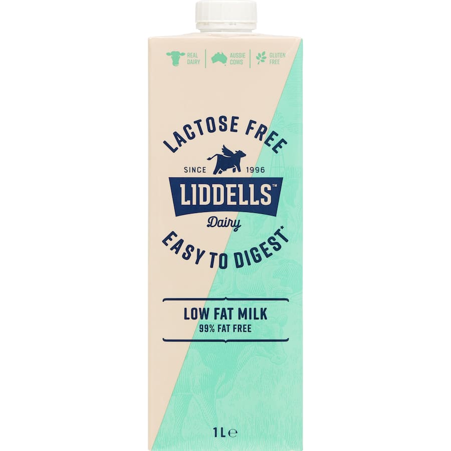 Liddells Milk Lactose Free Low Fat 1L