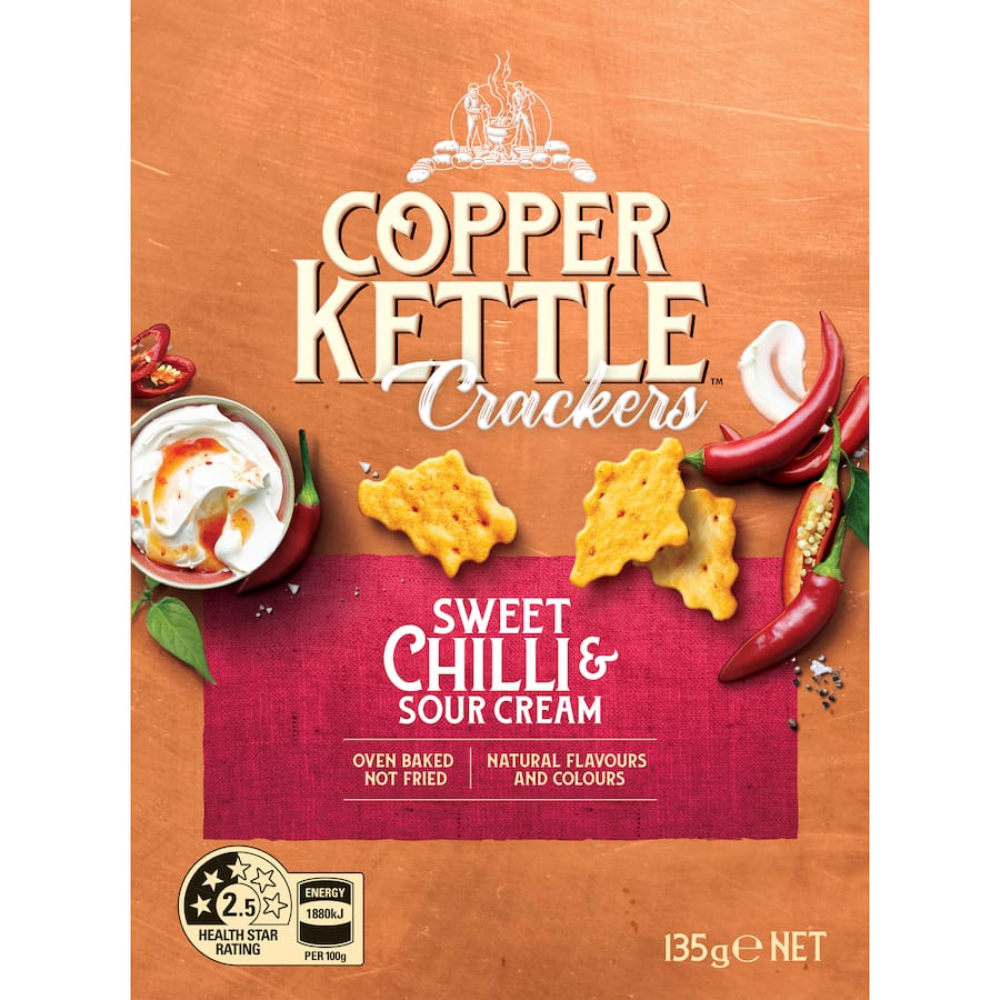 Copper Kettle Crackers Sweet Chilli & Sour Cream 135g