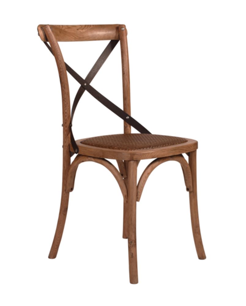 Cross Back Chair Metal Black