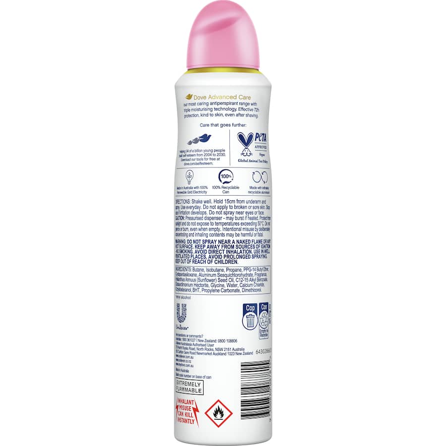 Dove Advanced Care Antiperspirant Aerosol Acai Berry & Waterlily 250mL