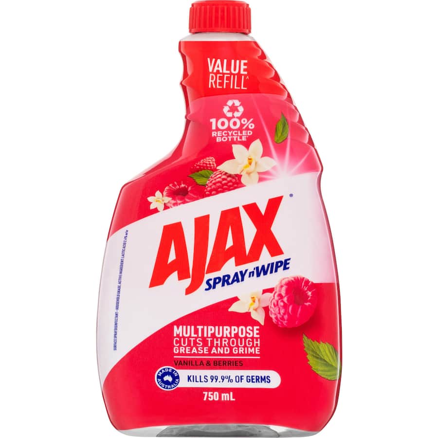 Ajax Spray N Wipe Multipurpose Cleaner Vanilla & Berries Refill 750mL