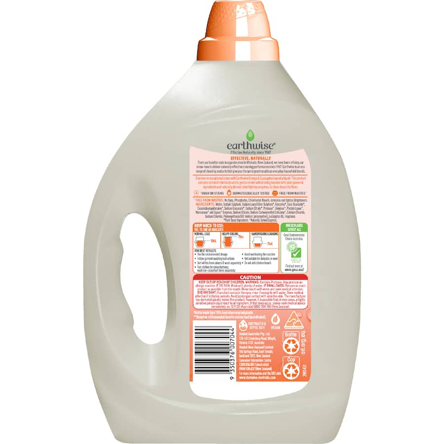 Earthwise Laundry Liquid Orange & Eucalyptus 2L
