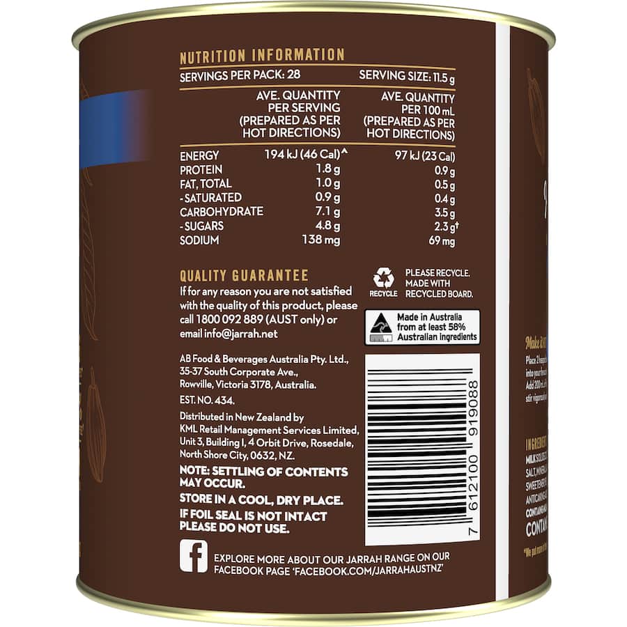 Jarrah Hot Chocolate 322g