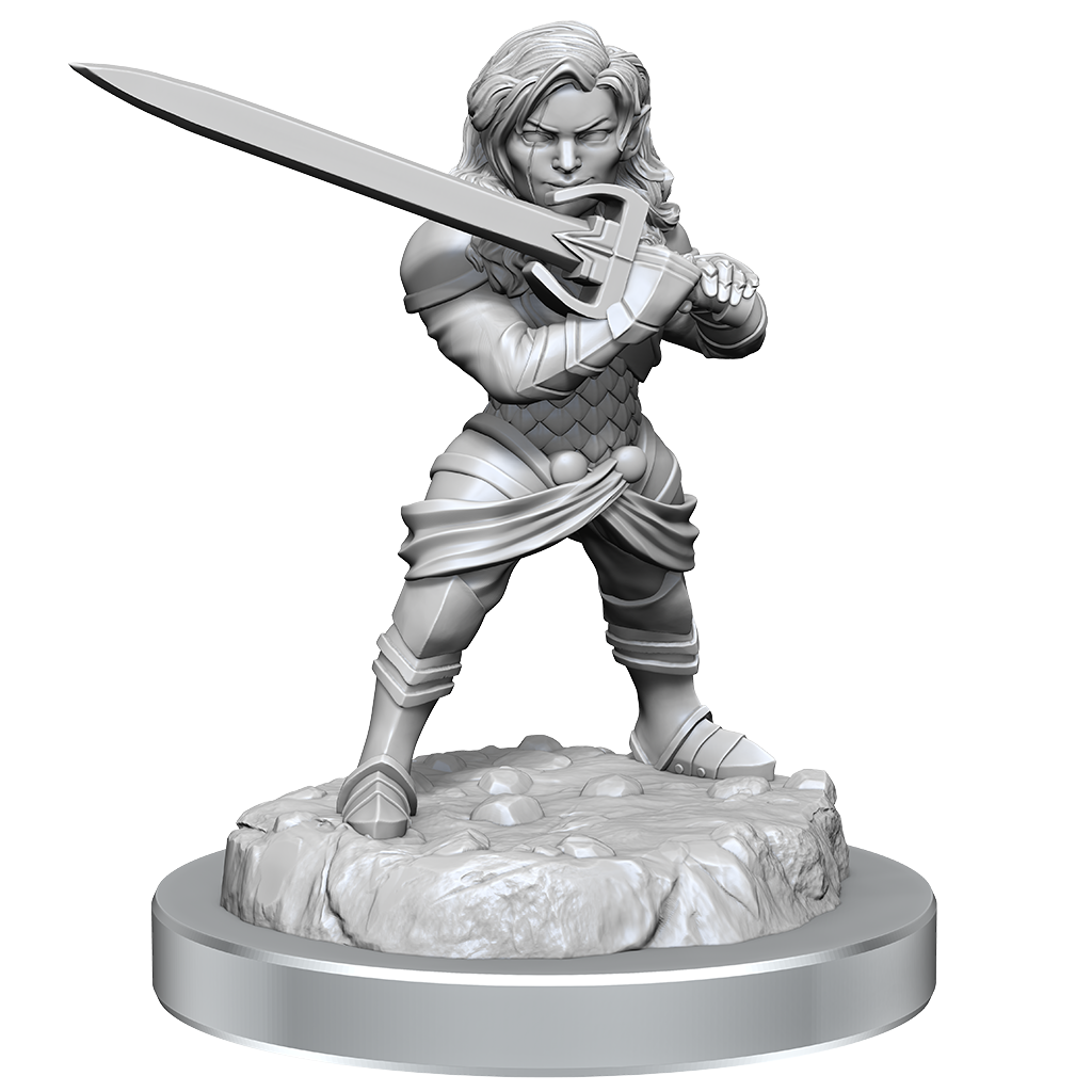Critical Role Unpainted Miniatures Human Wizard Female & Halfling Holy Warrior