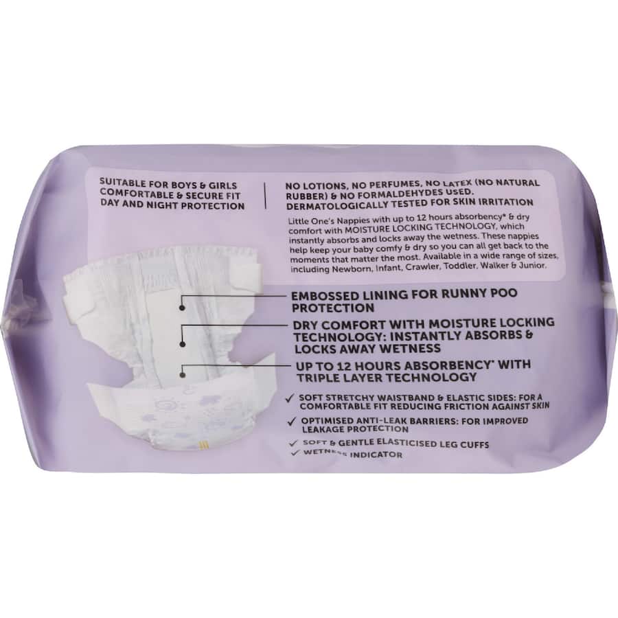 Little One's Convenience Nappies Infant Boys & Girls 4-8kg Size 2 18pack