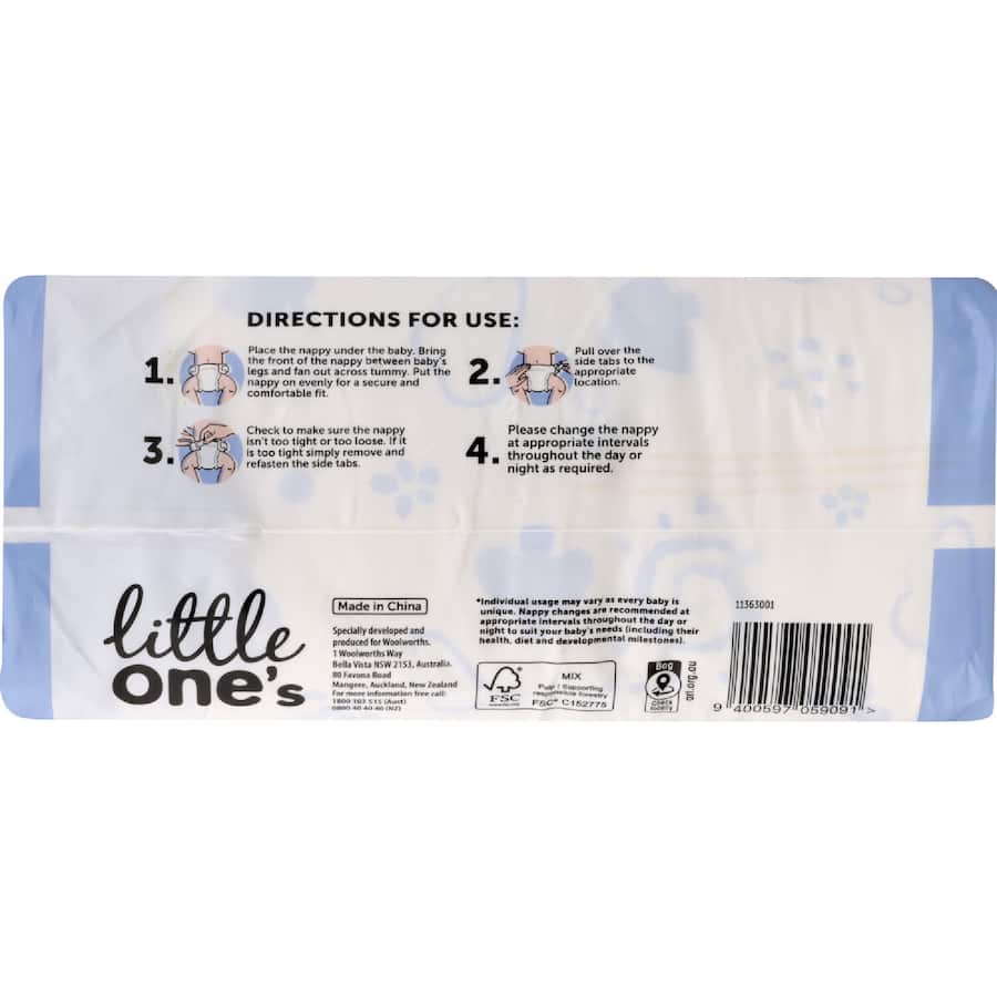Little One's Convenience Nappies Walker Boys & Girls 13-17kg Size 5 13pack