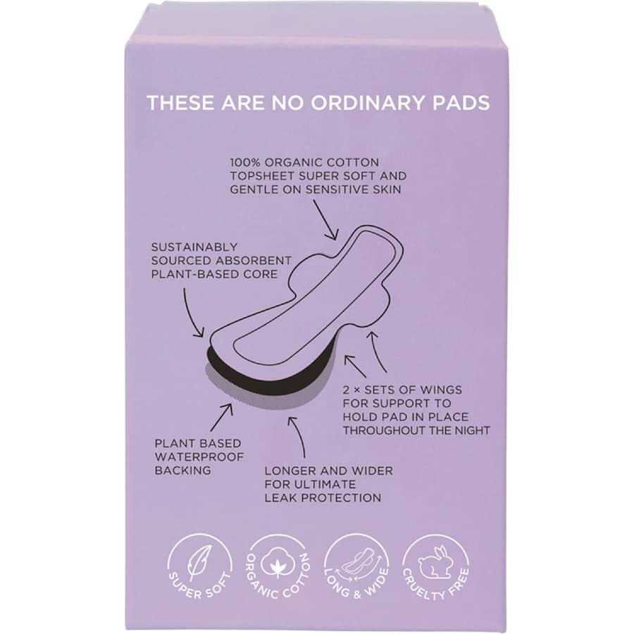 Tom Organic Pads Ultra Thin Overnight 8pack