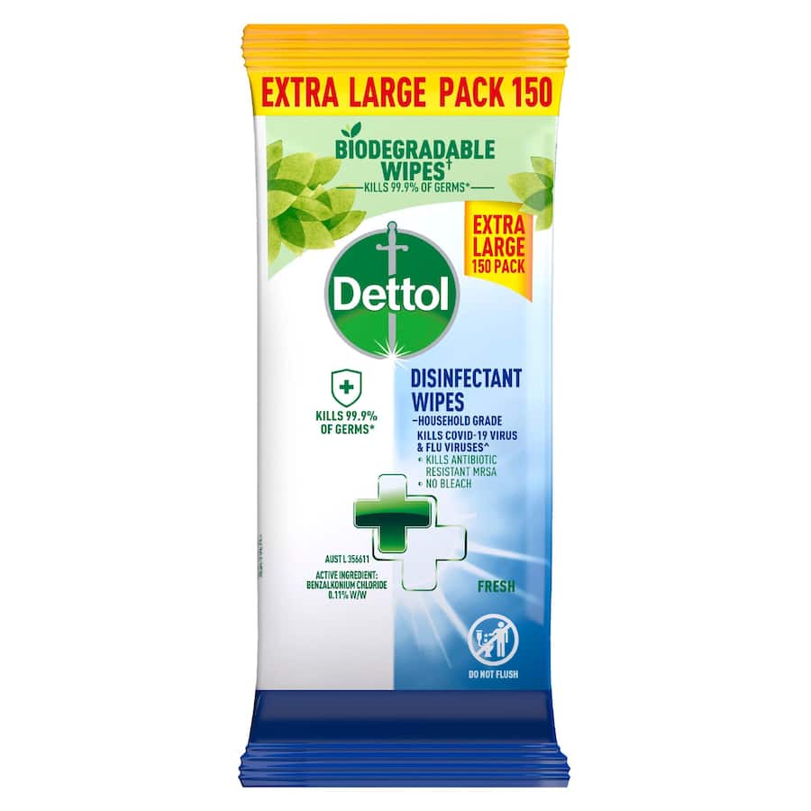 Dettol Disinfectant Cleaning Wipes Fresh Fragrance 150pack