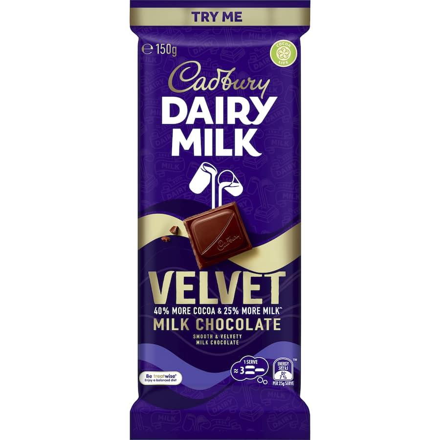 Cadbury Chocolate Block Velvet Milk 150g