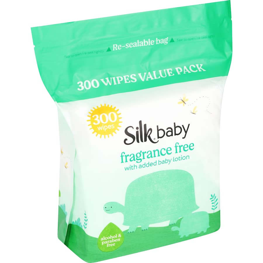 Silk Baby Wipes Fragrance Free Refill 300pack