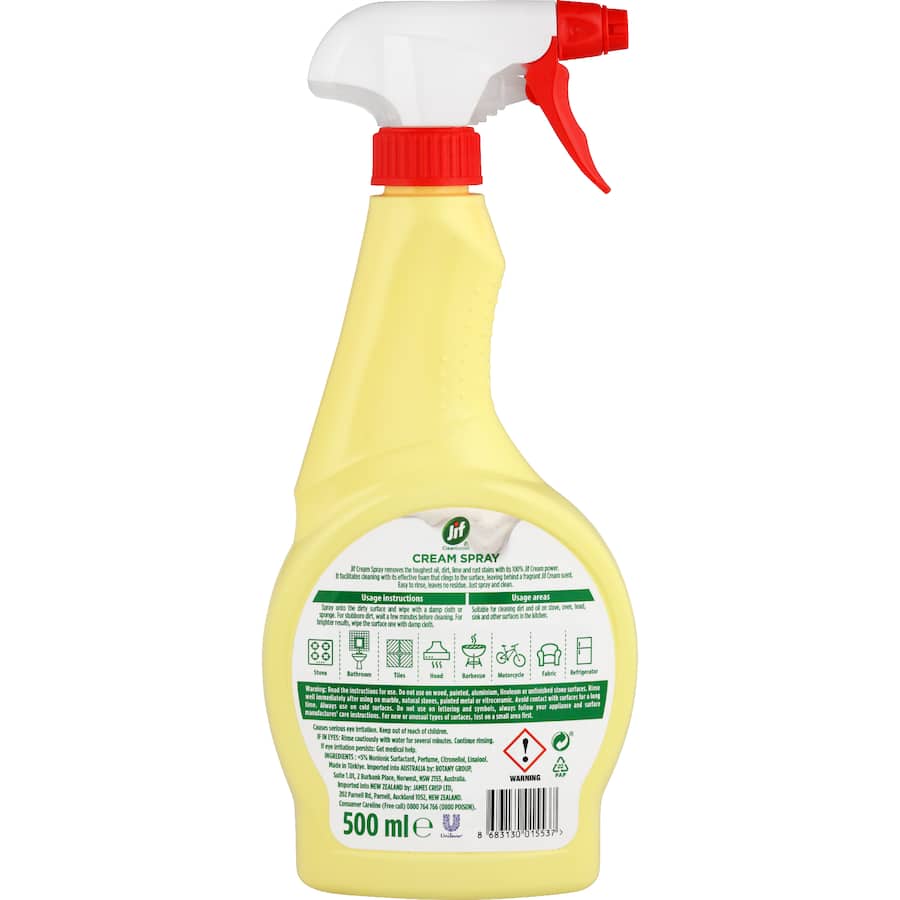 Jif Clean Boost Cream Spray Multi-purpose, Lemon 500mL