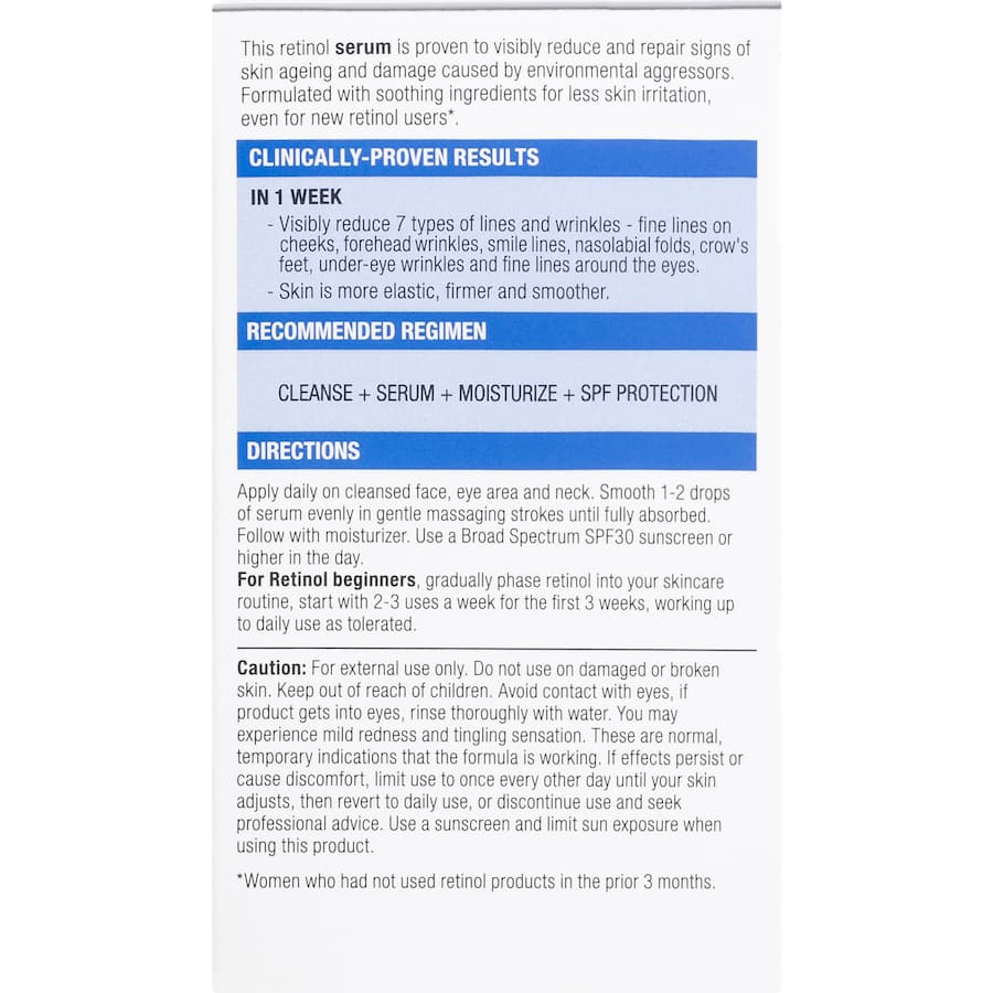 Neutrogena Visible Repair Face Serum Retinol 30mL