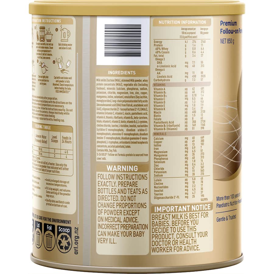 S26 Gold Stage 2 Follow On Formula From 6 Months 850g