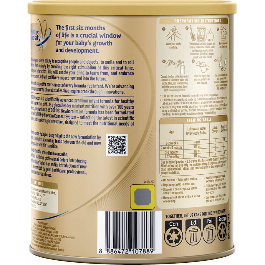 S26 Gold Stage 1 Infant Formula From Birth 850g
