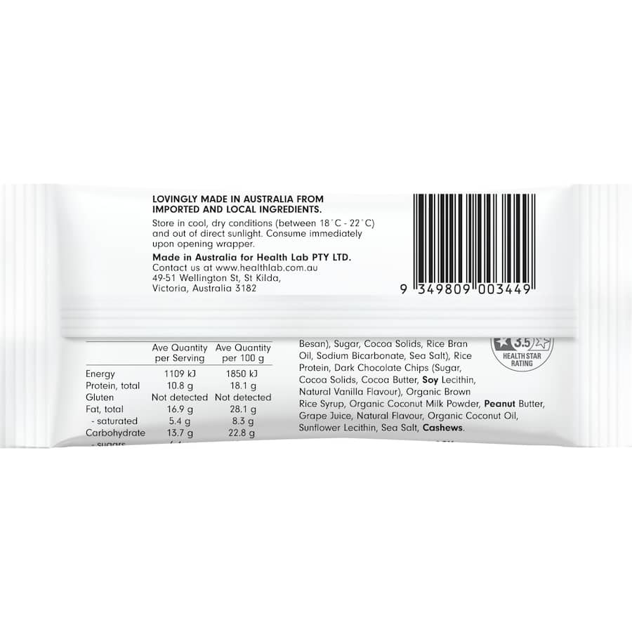 Health Lab Protein Bar Cookies No Cream 60g