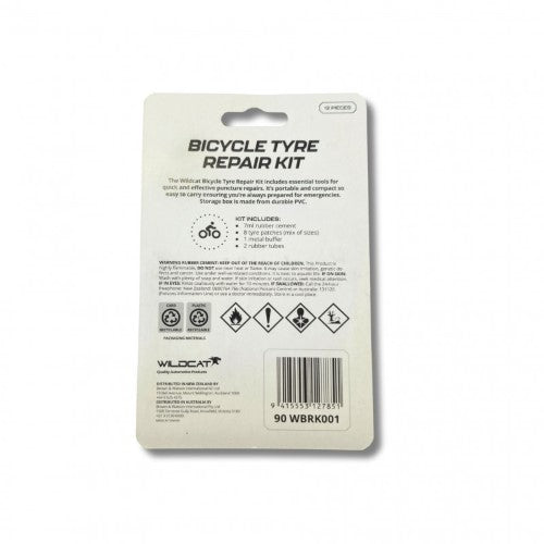 BICYCLE REPAIR KIT 12 PIECES - WILDCAT