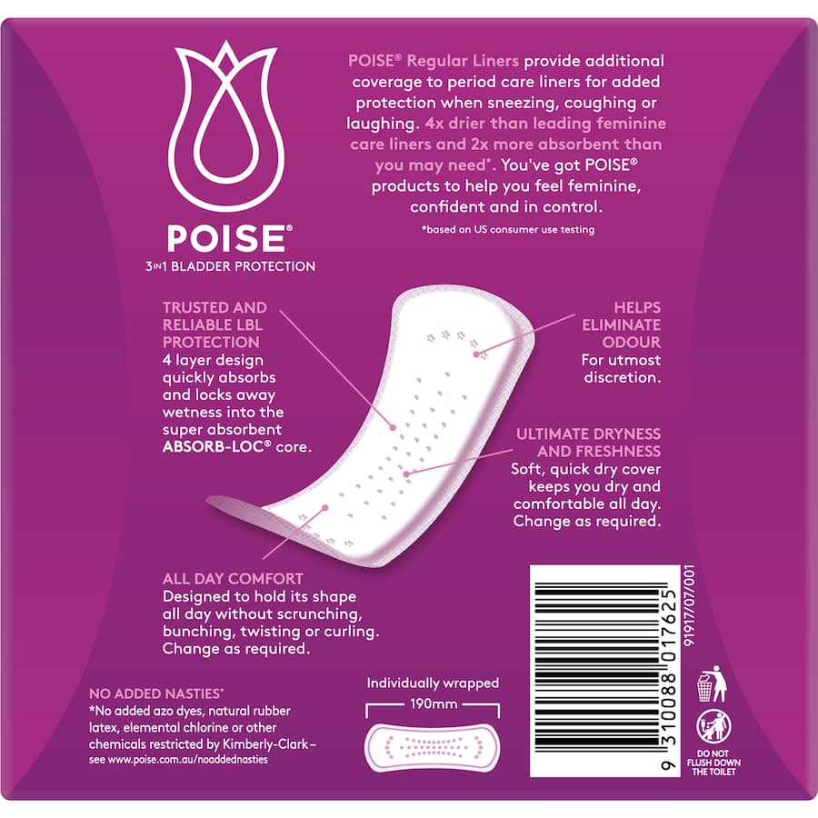 Poise Liners Regular Value Pack 52pack