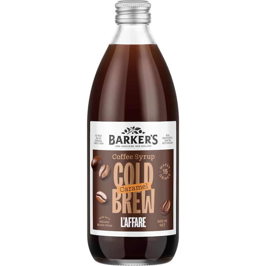 Barkers Coffee Syrup Caramel Cold Brew 500mL