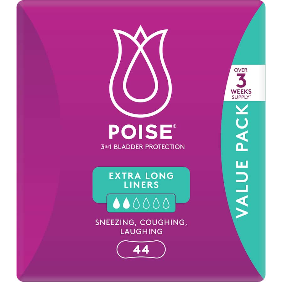 Poise Liners Extra Long Value Pack 44pack