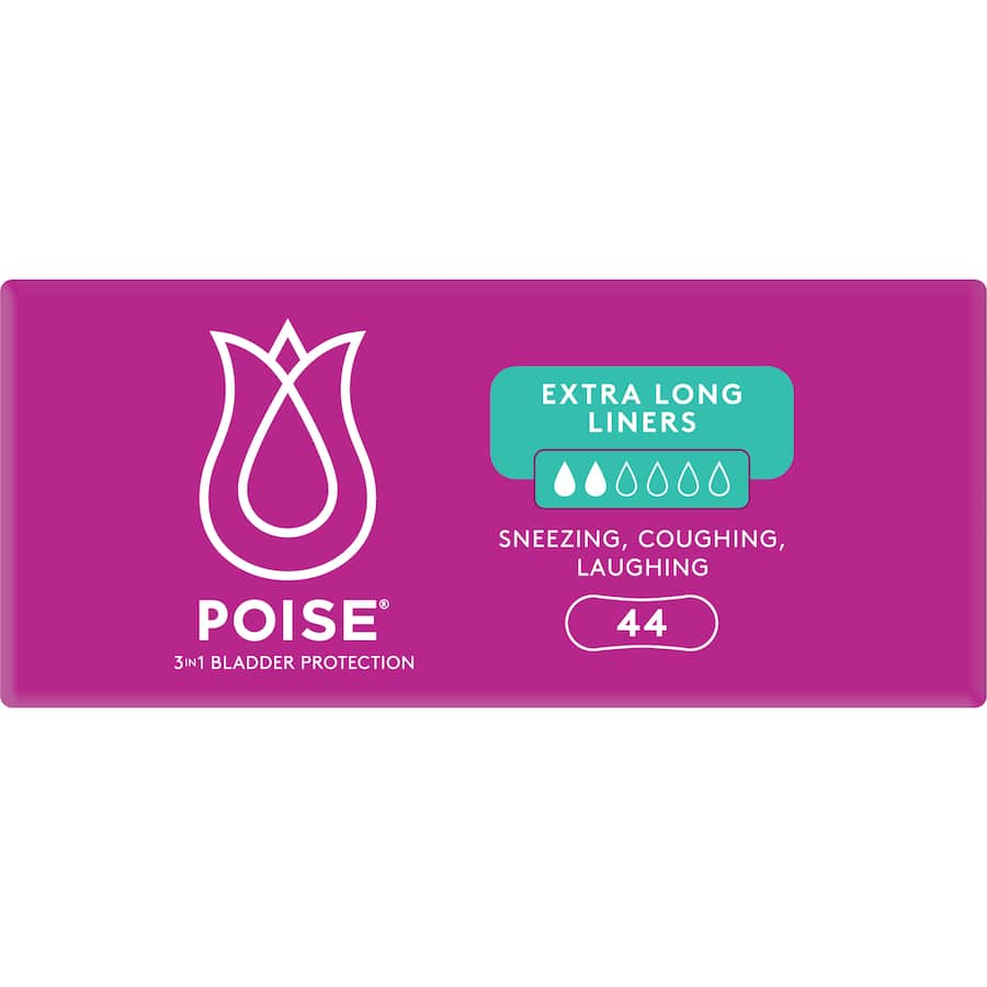 Poise Liners Extra Long Value Pack 44pack