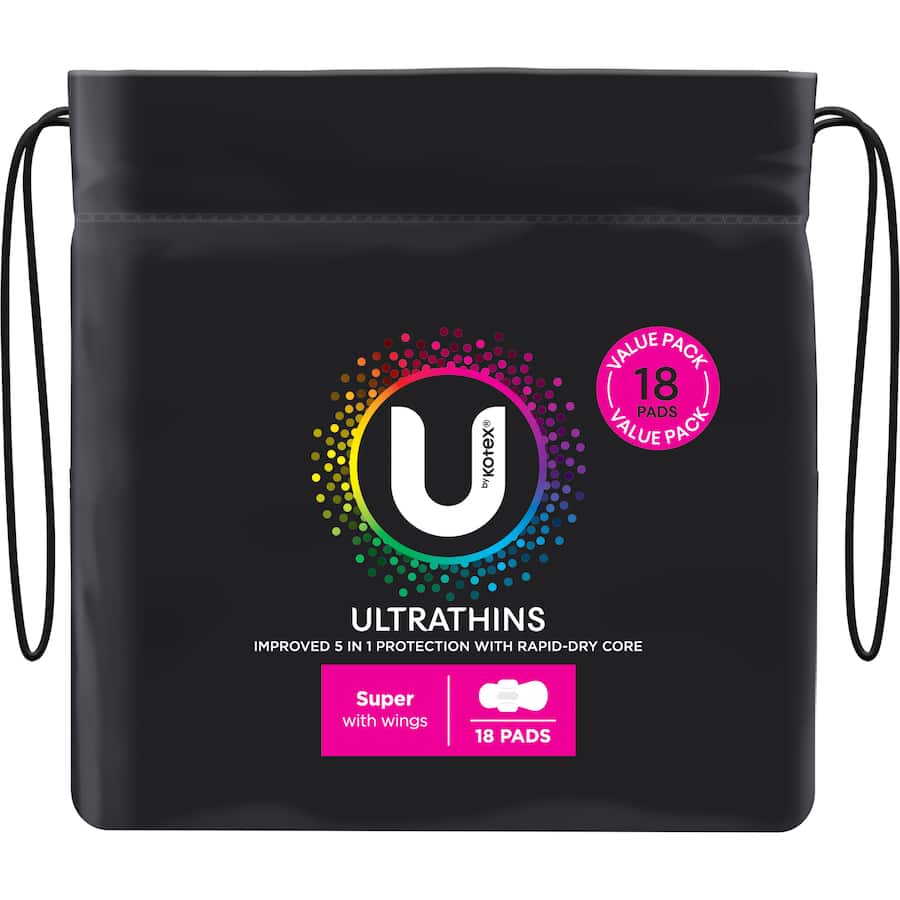 U By Kotex Pads Ultrathins Super Value Pack 18pack
