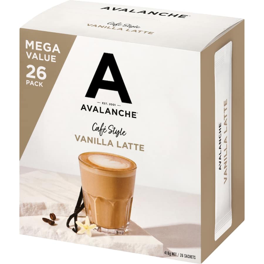 Avalanche Coffee Sachets Cafe Style Vanilla Latte 26 pack 416g