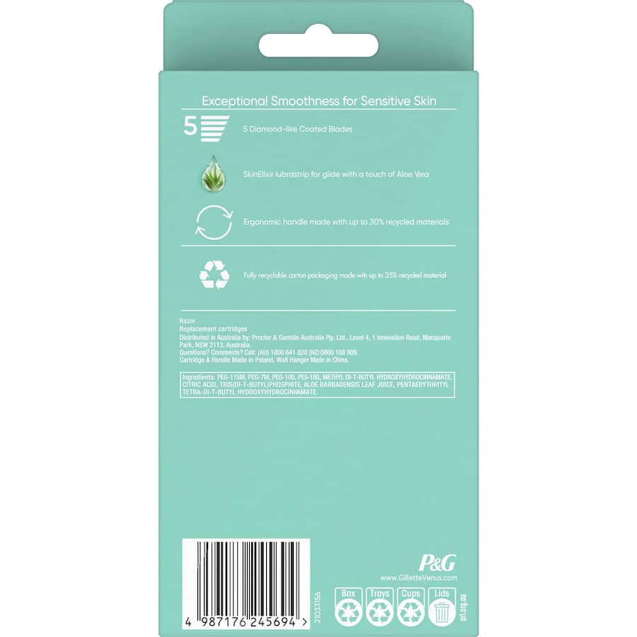 Gillette Venus Deluxe Smooth Razor With 4 Blades 1pack