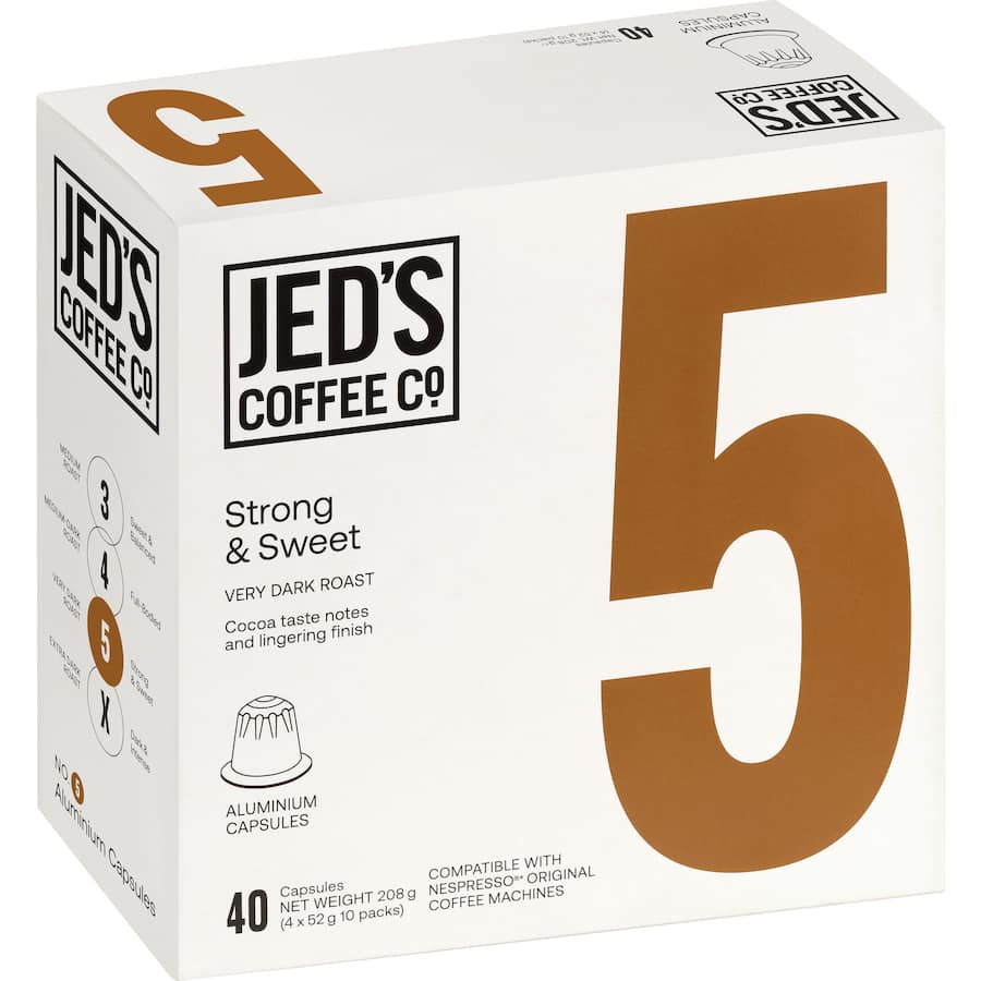 Jeds Coffee Capsules 5 Extra Strong 40pack